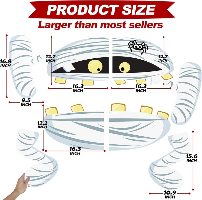 PARTYLOUD Store PARTYLOU Trunk or Treat Car Decorations Kit for SUV, Halloween Mummy Trunk or Treat Car Decorations Kit, Outdoor Halloween Garage Door Decorations - Image 4